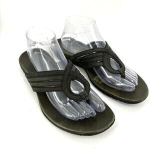 Merrell Lidia Thong Sandals Dark Olive Green Leather Women's Size 10 EU 41